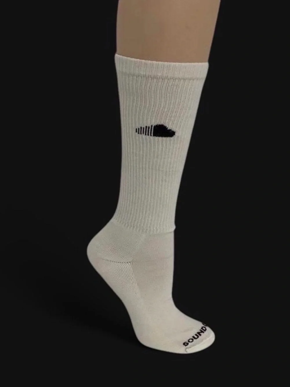 SOUND CLOUD CREAM/BLACK SOCKS ONE SIZE NWT